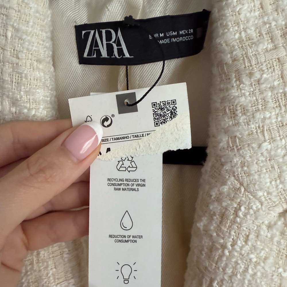 Zara Ivory Textured Jacket - Picture 3 of 3